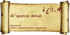 Ágoston Antal névjegykártya